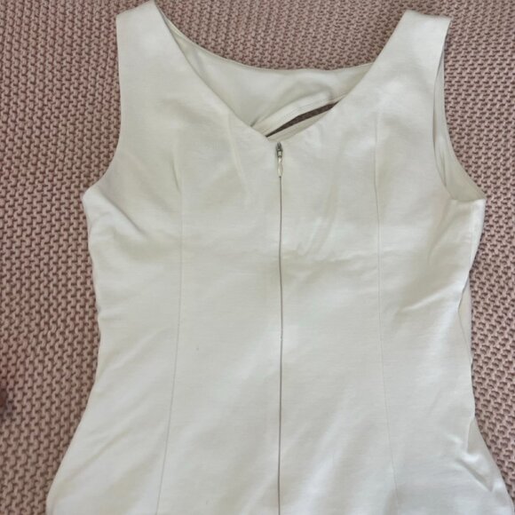 Cream White Fitted Dress - Picture 9 of 10